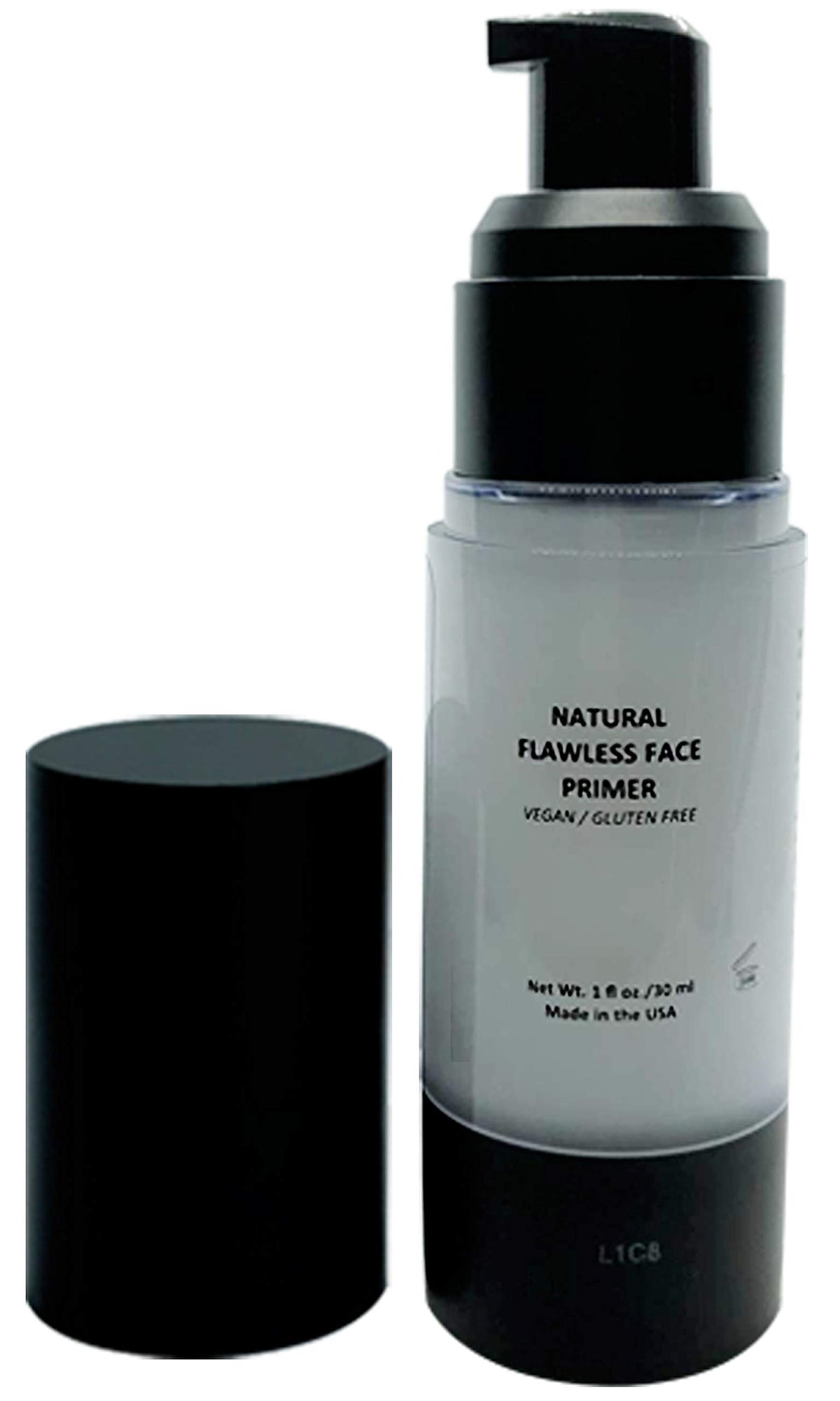 Mom's Secret primer bottle front view shows a hydrated, smooth base.