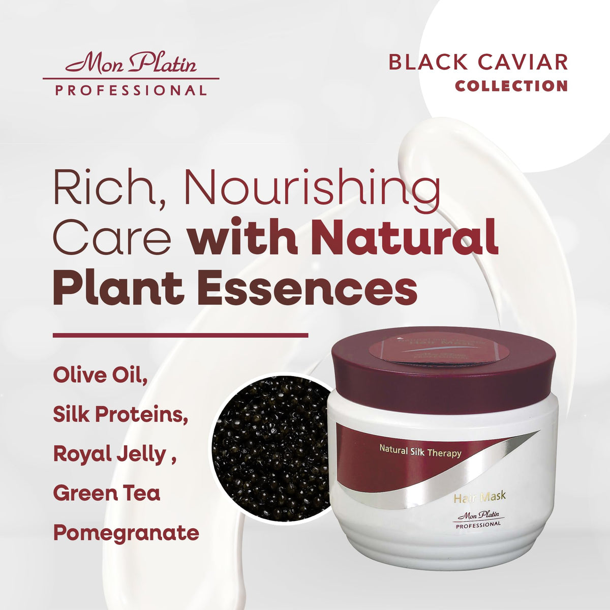Mon Platin Hair Mask colored-dry-hair repair demonstrates targeted care for color-treated strands.