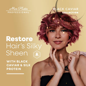 Mon Platin Hair Mask silk protein smoothness highlights frizz control and detangling.