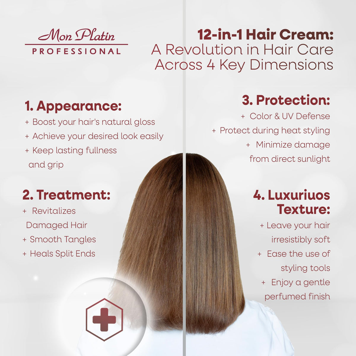Mon Platin Professional leave-in conditioner spray during application