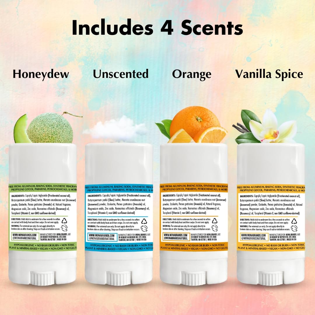 MONA travel-size kids deodorant pack—mini sticks for sports and on-the-go.