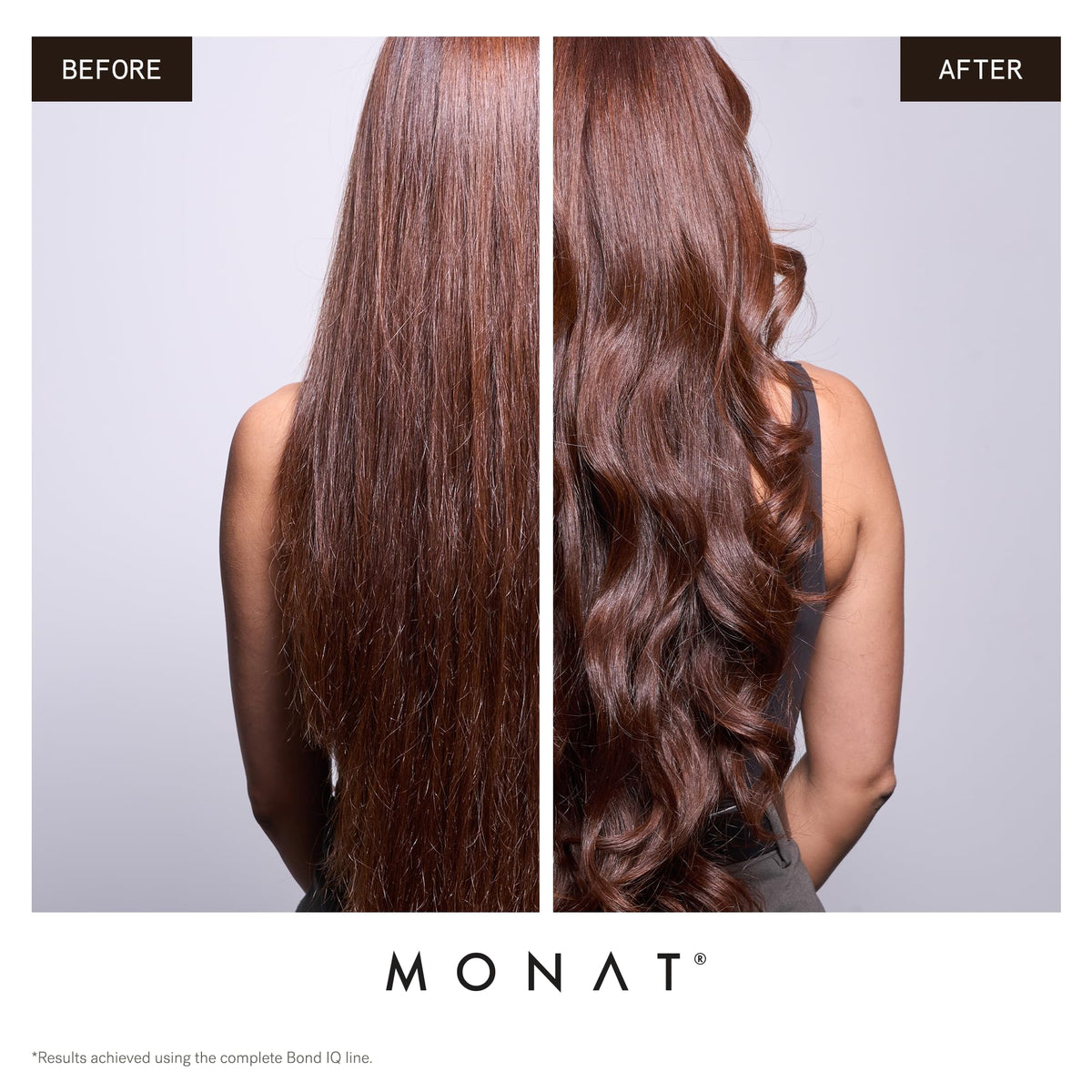 MONAT BOND IQ bottle with oil droplets indicating nourishing care