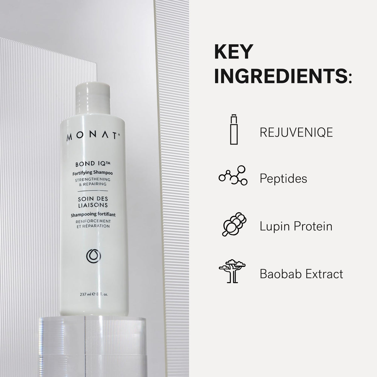 MONAT BOND IQ scene with styled hair and gloss