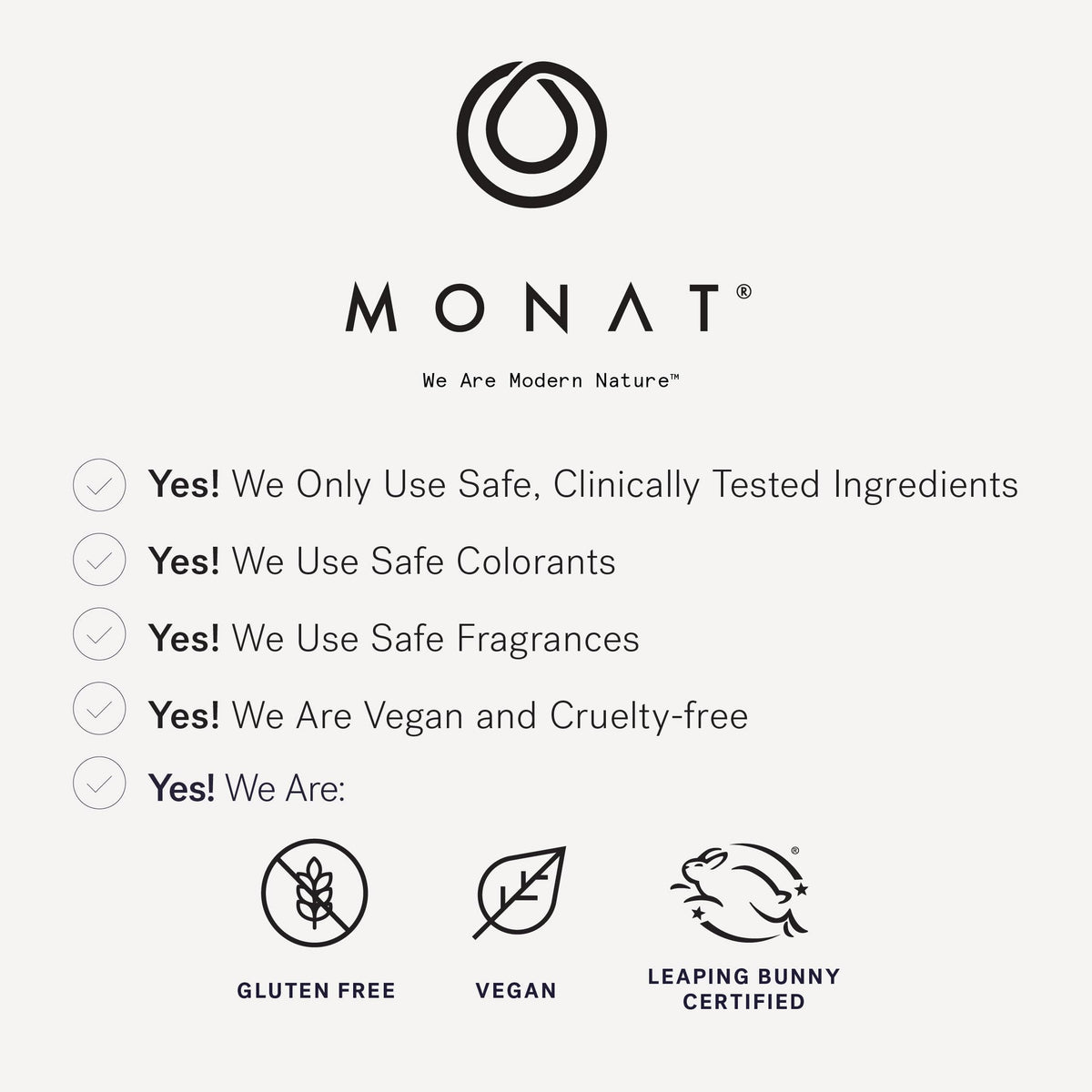 MONAT color-safe set on display, ideal for color-treated hair care.