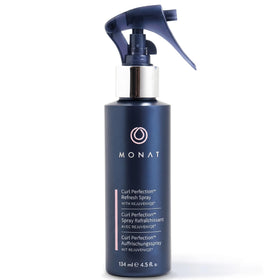 MONAT Curl Perfection Refresh Spray bottle for second-day curls and reduced frizz.