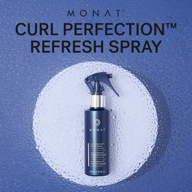 MONAT Curl Perfection Refresh Spray reduces frizz for smoother curls.