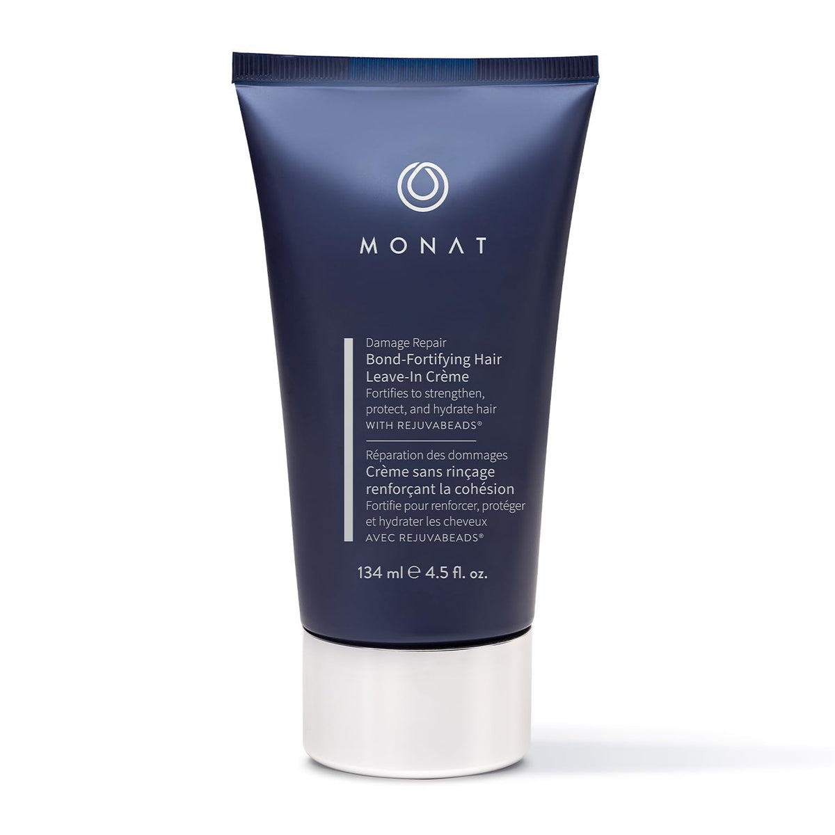 MONAT Damage Repair Bond-Fortifying Hair Creme bottle shows frizz control and shine.