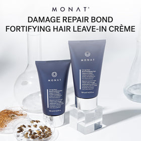 Close-up of MONAT leave-in creme texture reveals rich, creamy consistency.
