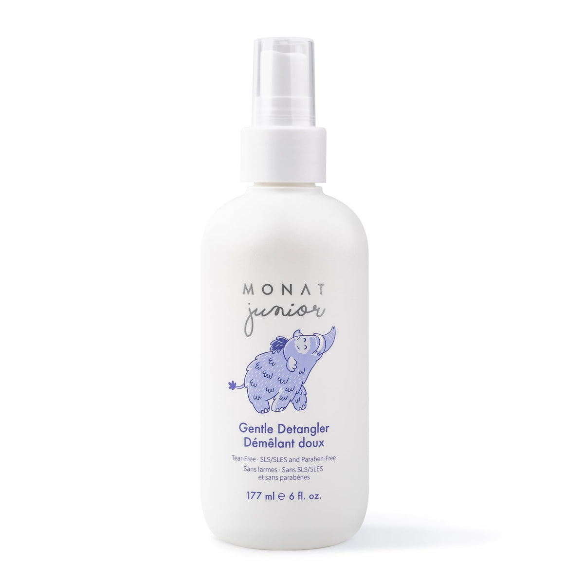 MONAT Junior Gentle Detangler bottle with tear-free formula for easy detangling.