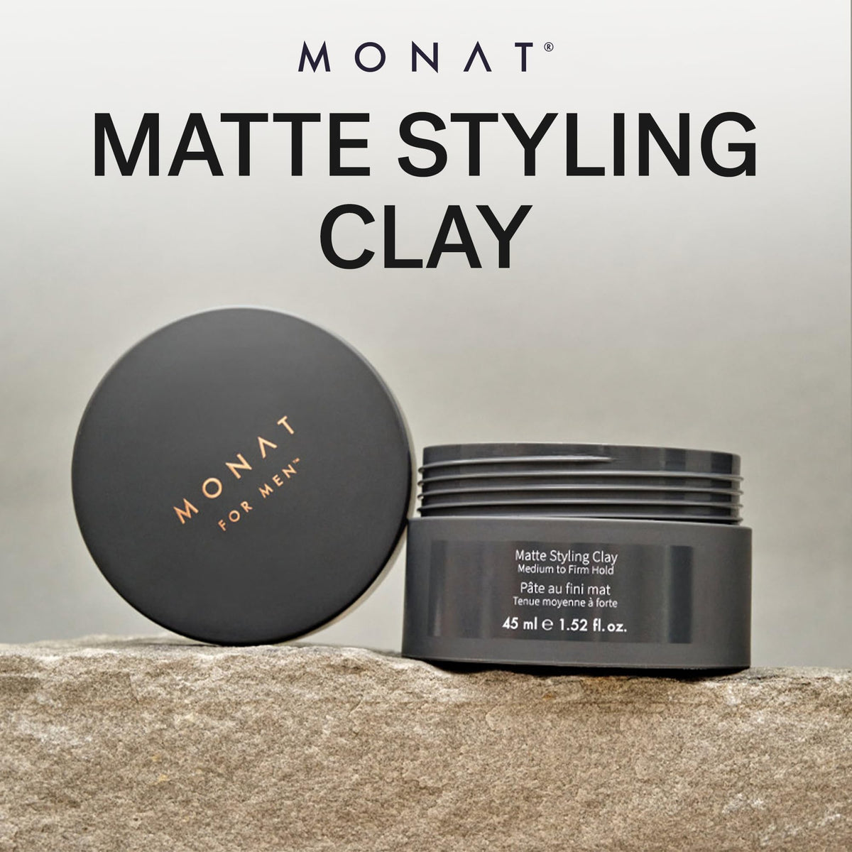 MONAT Matte Styling Clay model hair displays natural matte look with texture