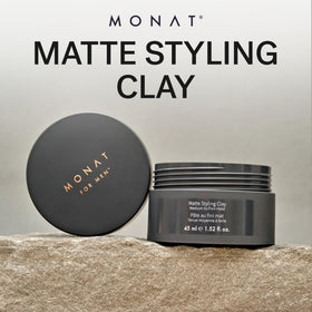 MONAT Matte Styling Clay model hair displays natural matte look with texture