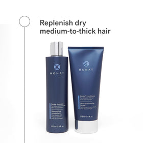 MONAT Renew conditioner bottle shows lightweight moisture for soft, manageable hair.