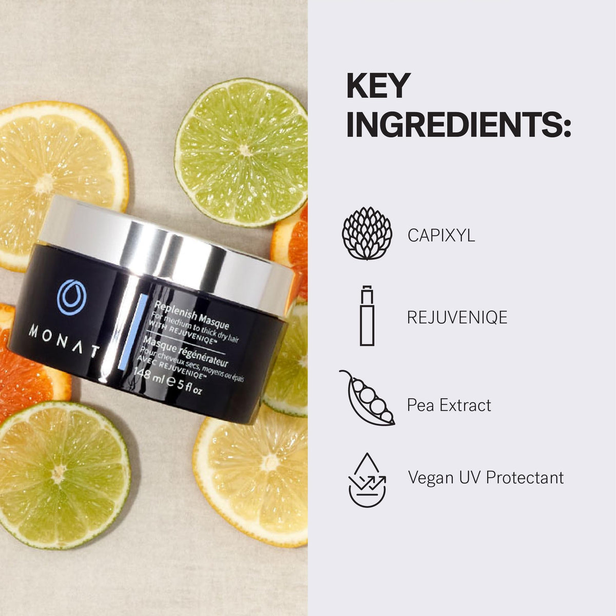 MONAT Replenish Masque omega fats ingredients indicate nourishing care