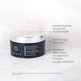 MONAT Replenish Masque pump closeup highlights easy application
