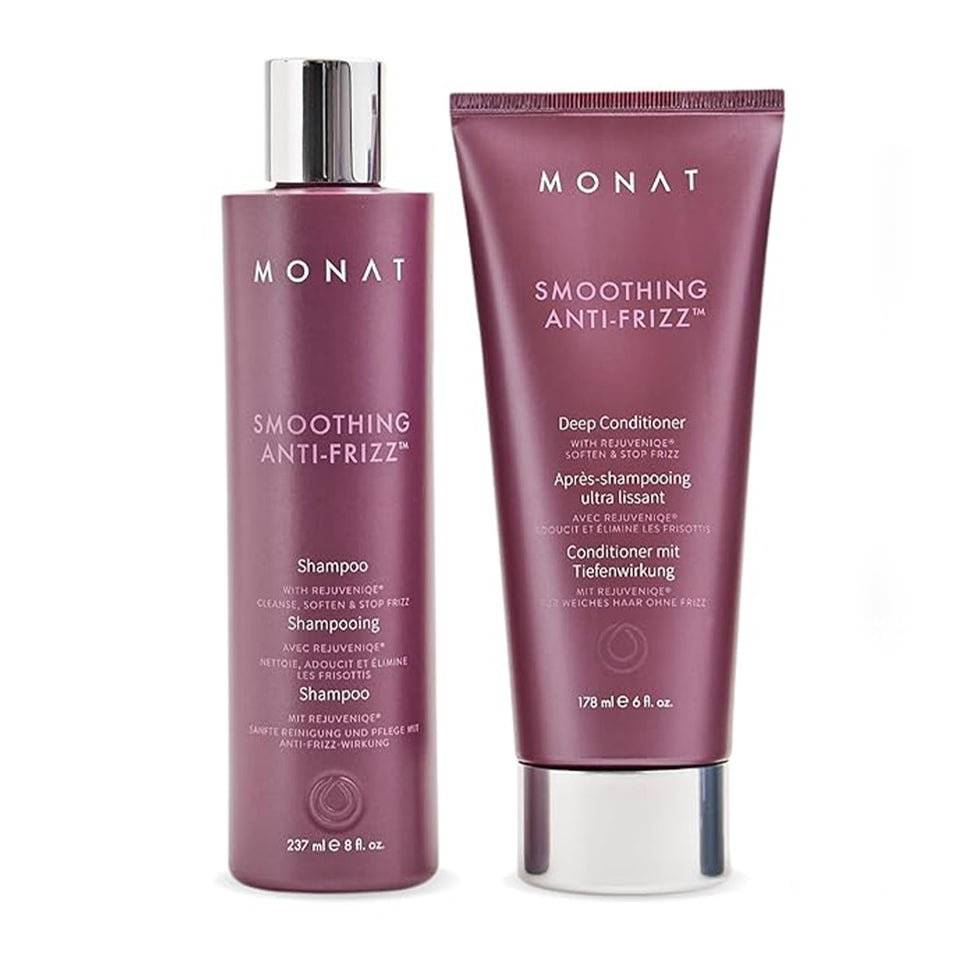 MONAT smoothing anti-frizz set packshot showcasing a clean, salon-ready finish