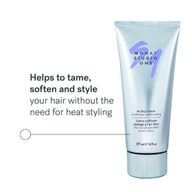 MONAT Studio One Air Dry Cream application demonstrates smooth distribution through damp or dry hair.