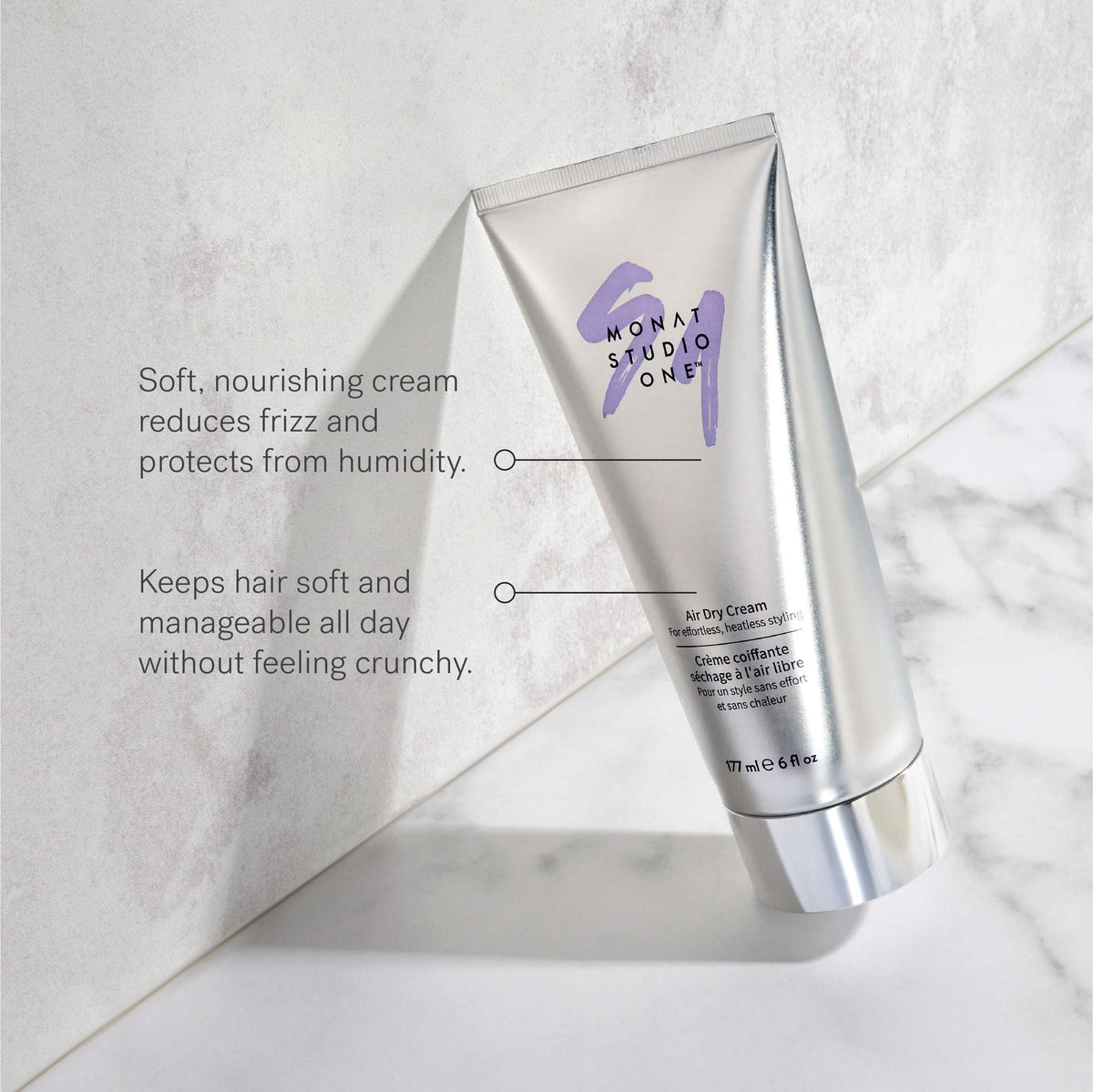 MONAT Studio One Air Dry Cream hair movement with natural, frizz-free flow.