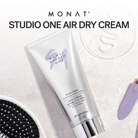 MONAT Studio One Air Dry Cream hair texture close-up highlighting soft definition.
