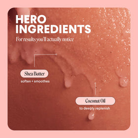 MONDAY Scrub texture close-up shows gentle exfoliants for smooth skin