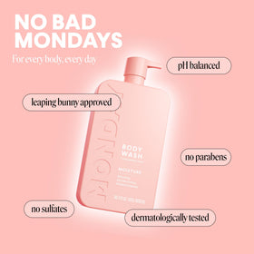 MONDAY HAIRCARE MOISTURE body wash with shea butter nourishes dry areas