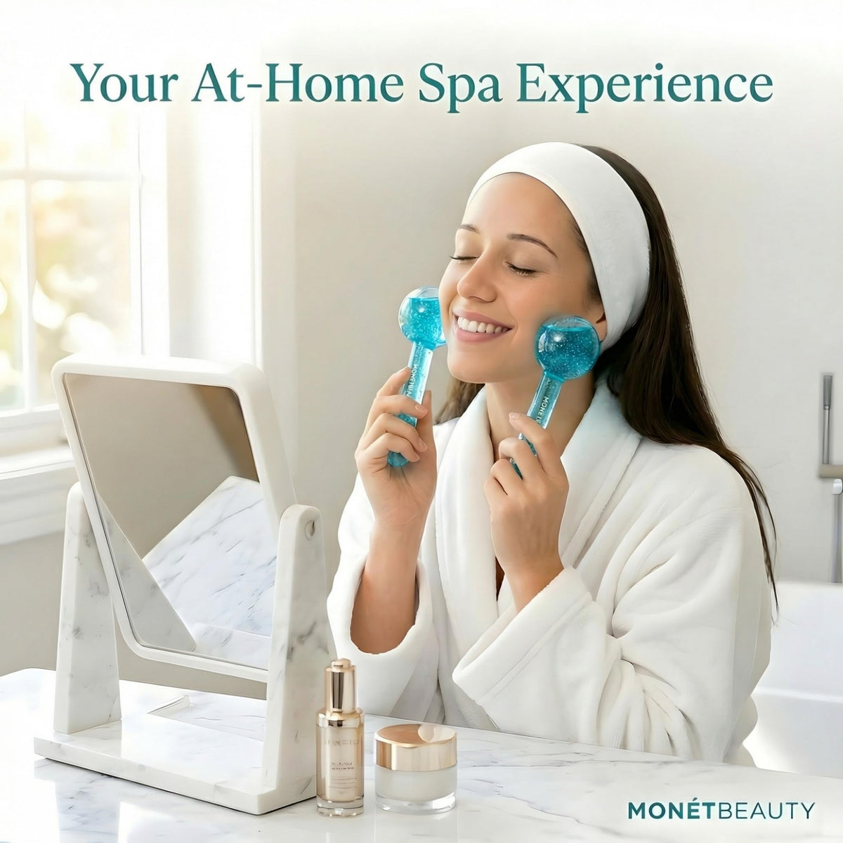 MonétBeauty Ice Globes packaged for easy daily storage and use