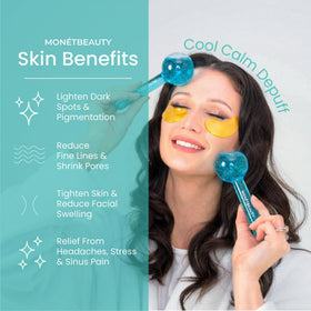 MonétBeauty Ice Globes used for a gentle cryo facial to improve circulation
