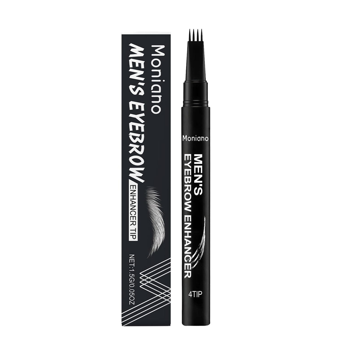 Moniano men's eyebrow enhancer with four-fork tip creates defined brows for a sharp look.