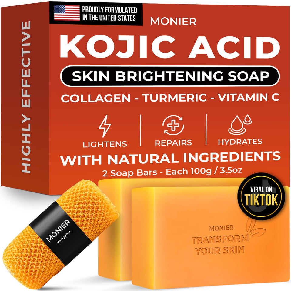 MONIER Kojic Acid Soap packaging with Original Japanese Complex for daily cleansing.