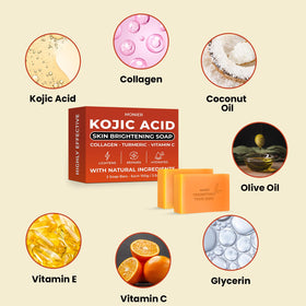 MONIER Kojic Acid Soap storage net included for quick-dry after use.