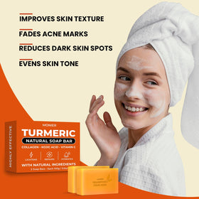 MONIER Turmeric Soap Bar storage net included for easy drying
