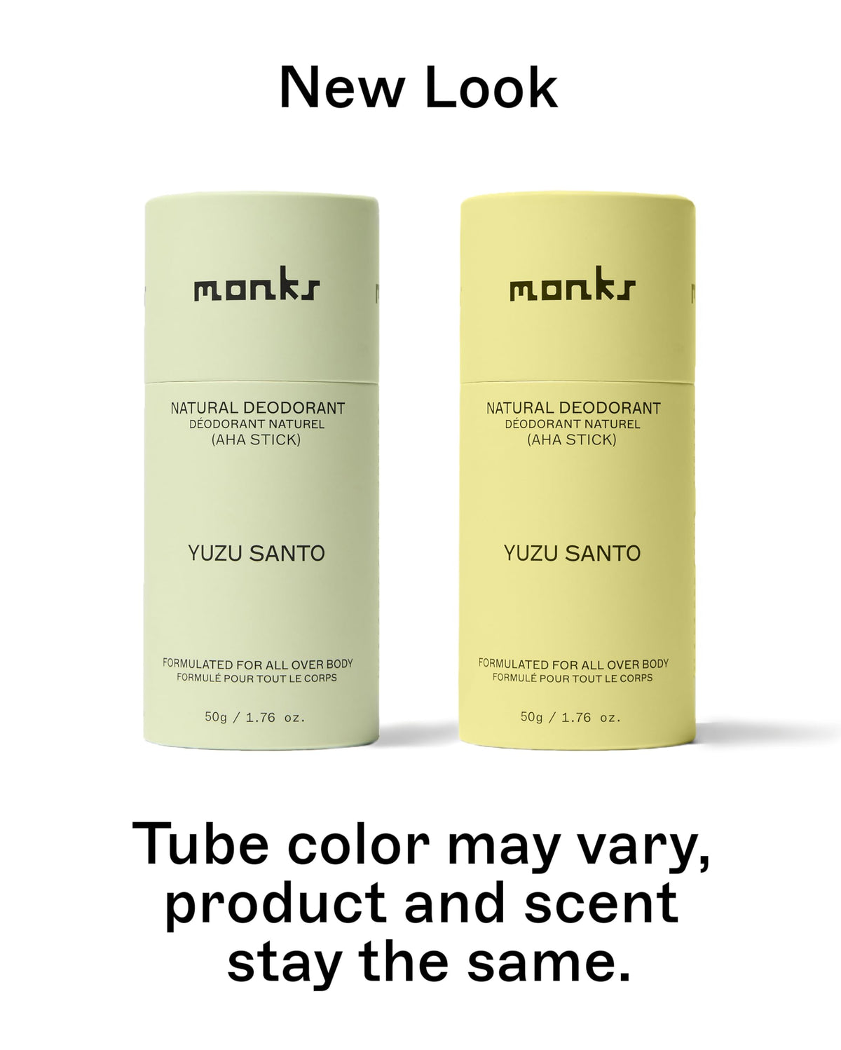 Monks Yuzu Santo deodorant stick application demonstrates quick, comfortable glide.