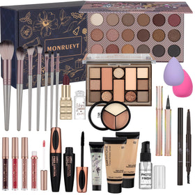 MONRUEVT makeup kit teens eye shadow palette, 18 shades for versatile looks