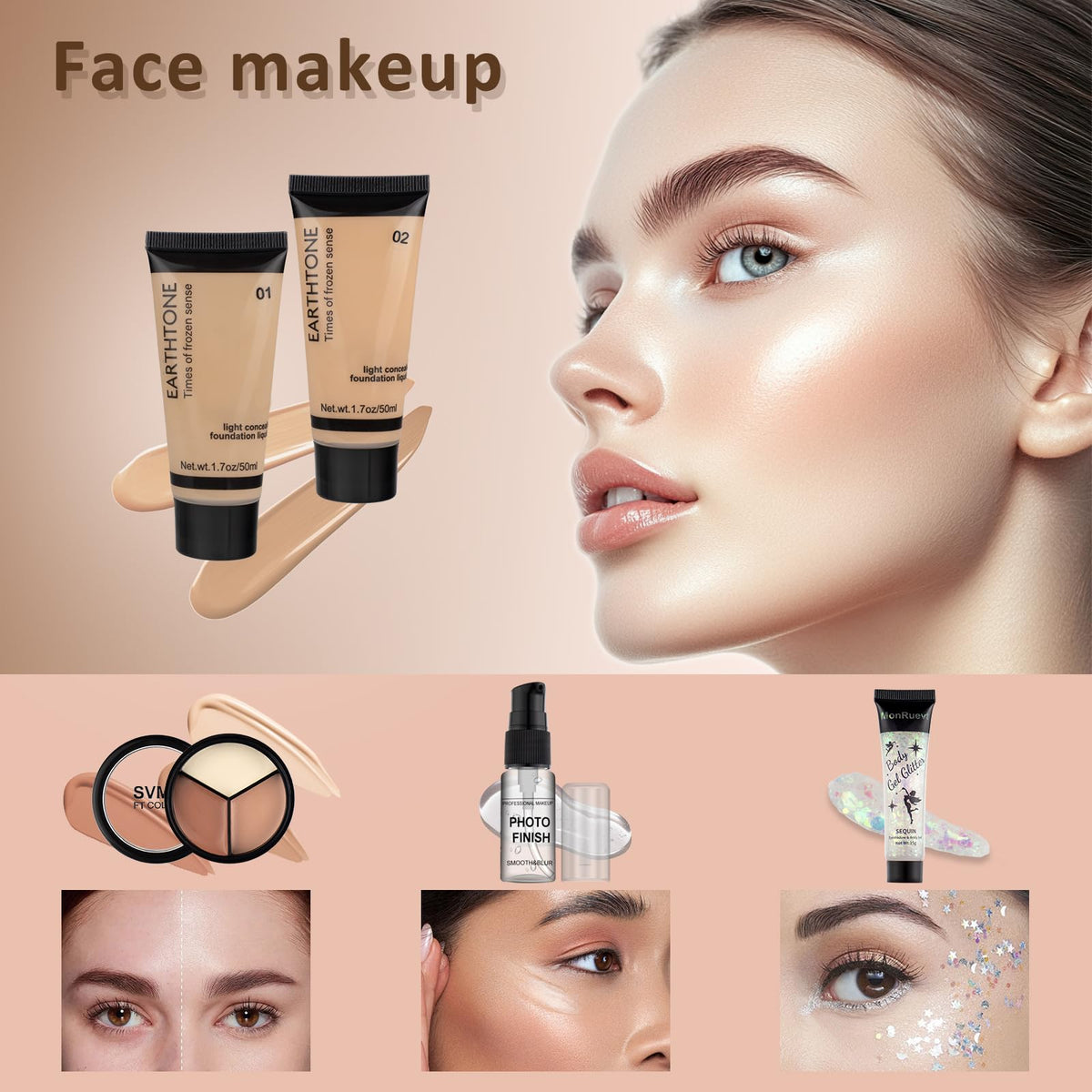 MONRUEVT mascara and eyeliner for defined eyes