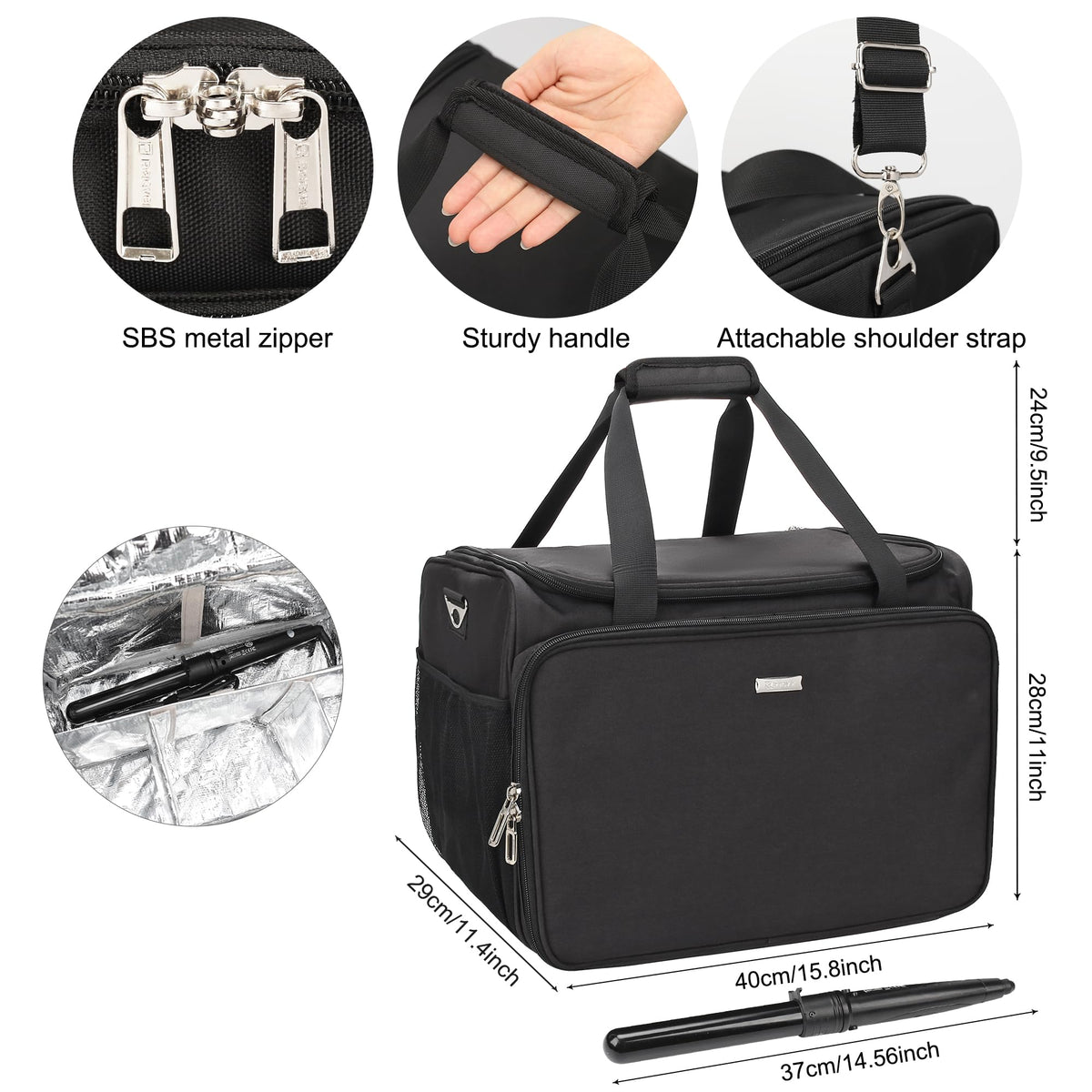 Monstina bag offers adjustable strap and trolley sleeve for easy transport.