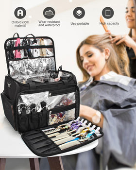Monstina bag interior with insulation safeguards hot tools after use.