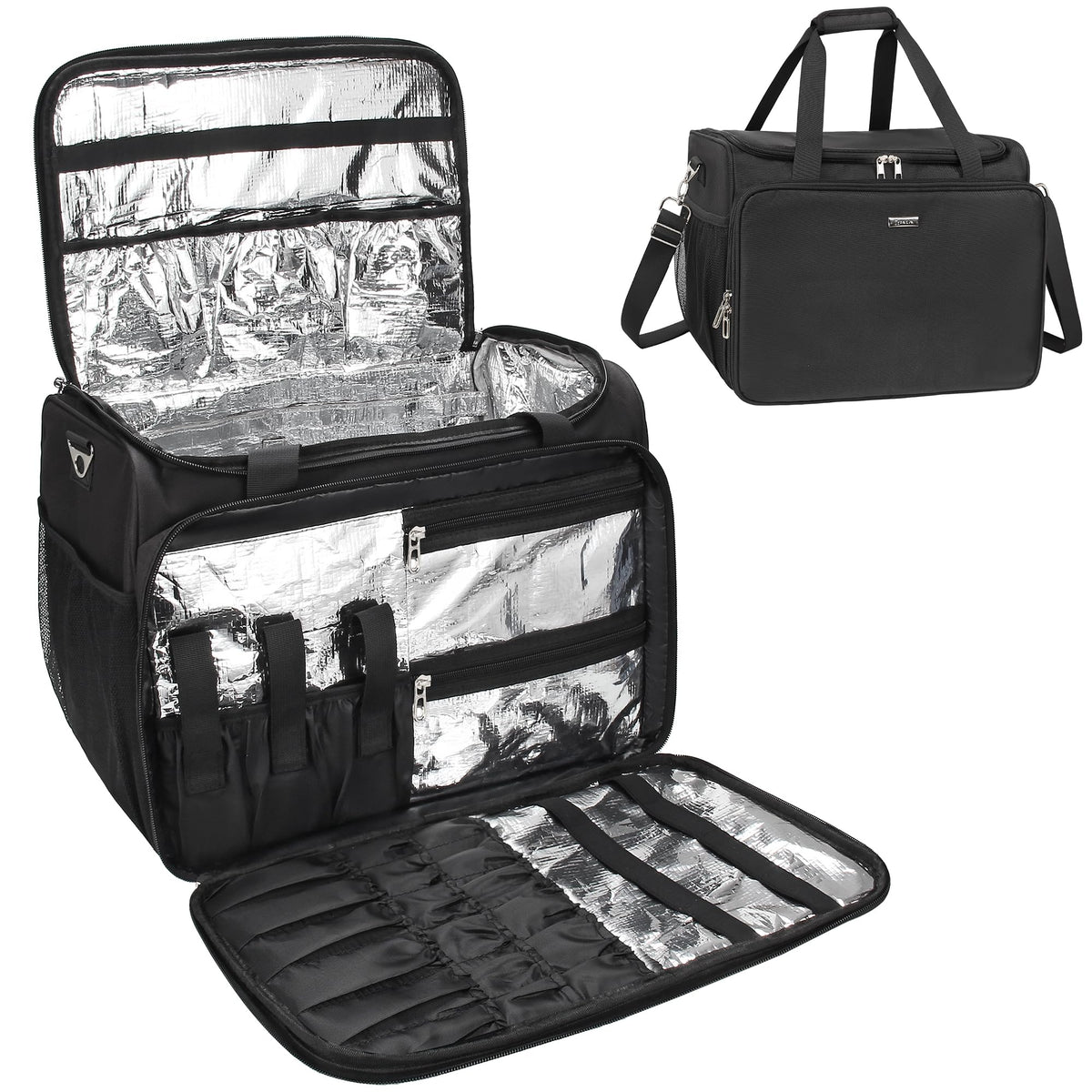 Monstina professional hairdressing bag with large compartments for organized tools.