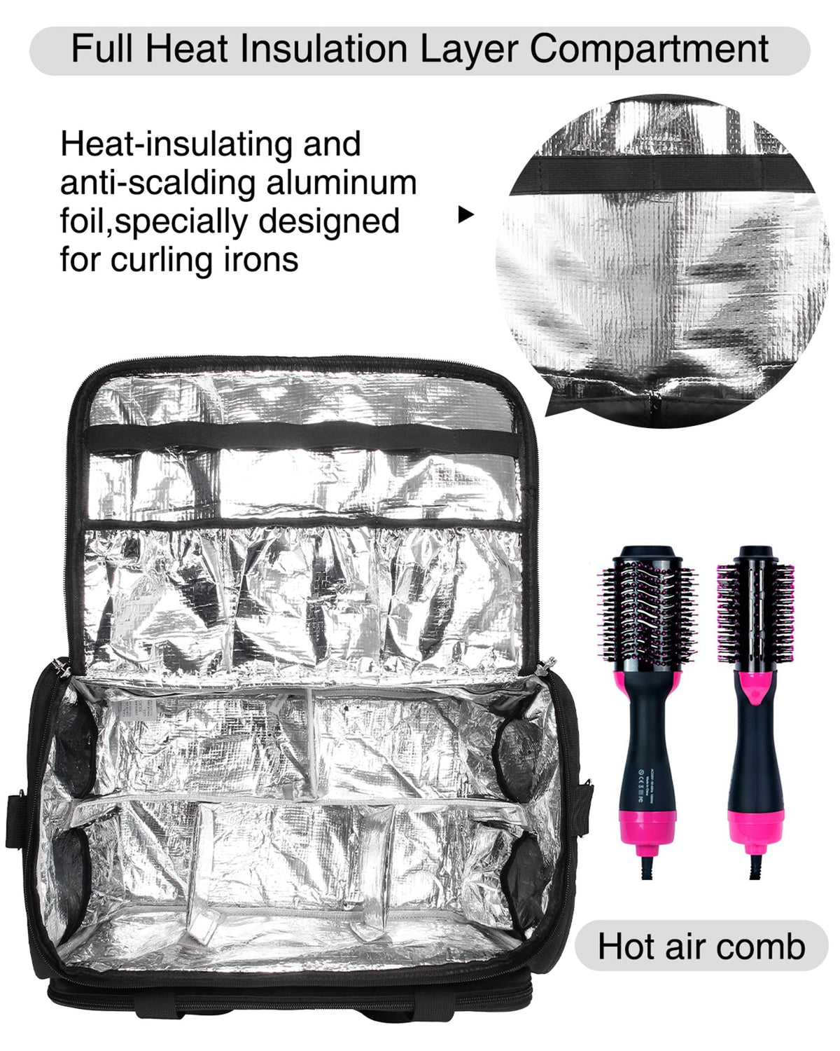 Monstina bag removable partitions customize space for large items.
