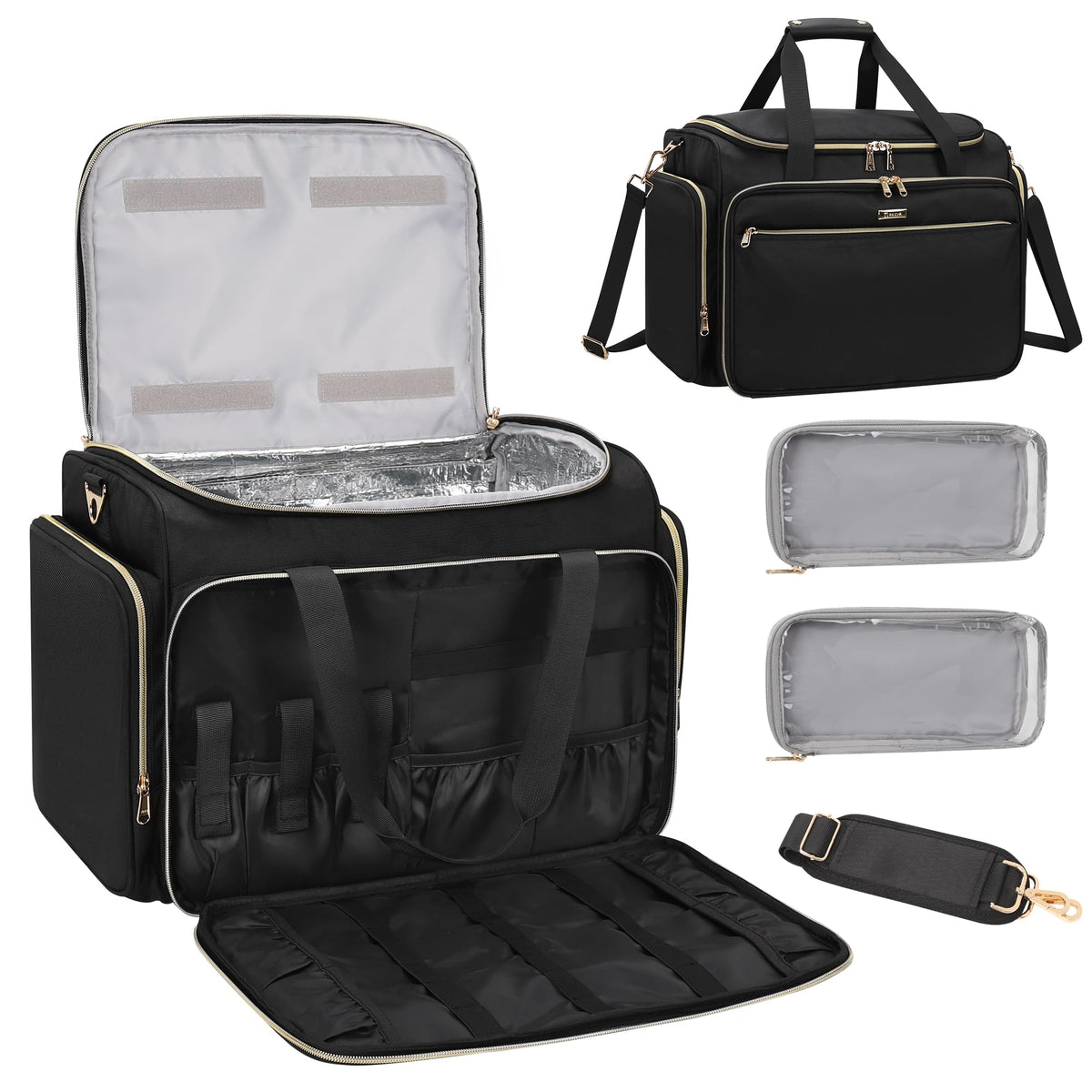 MONSTINA hairstylist bag front view; waterproof exterior