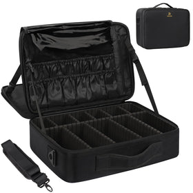 MONSTINA large makeup case front view highlights ample space for tools and cosmetics