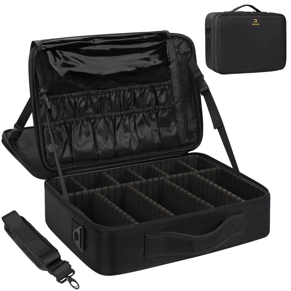 MONSTINA large makeup case front view highlights ample space for tools and cosmetics