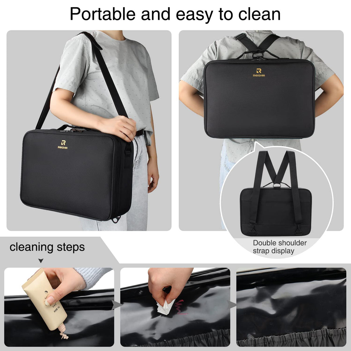 MONSTINA large-case interior fits hair tools, makeup, and small electronics