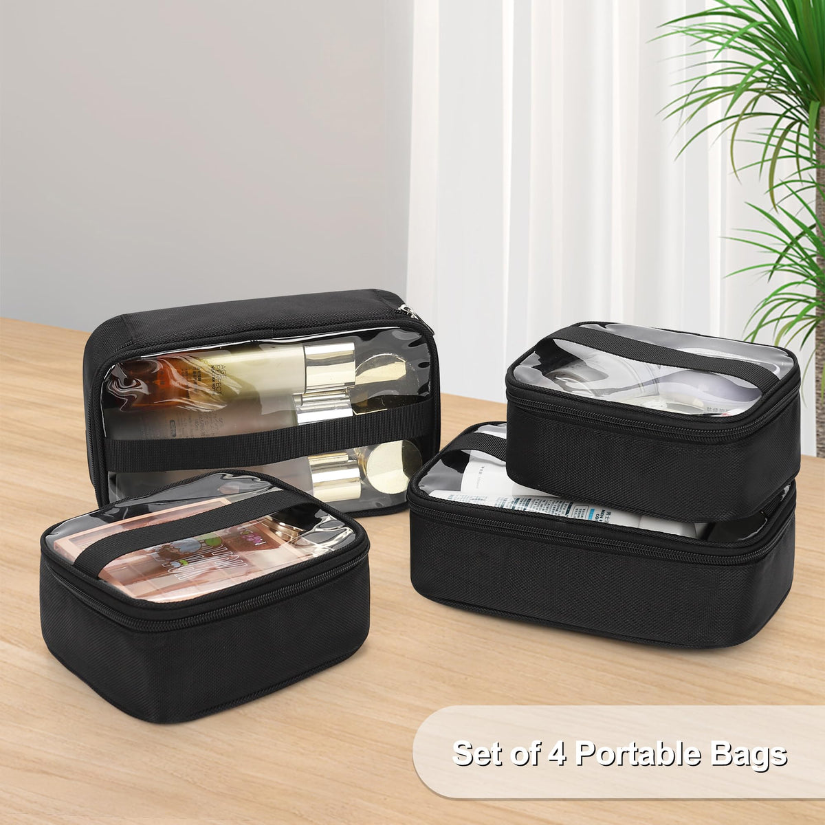 MONSTINA rolling makeup train case dual handle and strap for versatile carrying