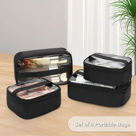 MONSTINA rolling makeup train case dual handle and strap for versatile carrying