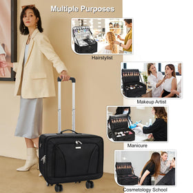 MONSTINA rolling makeup train case waterproof exterior protecting gear during travel
