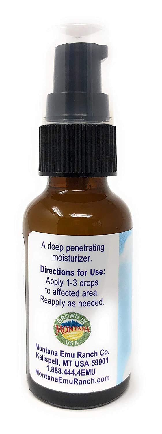 Montana Emu Ranch emu oil packaging featuring the 1 oz bottle