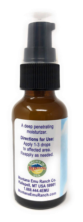 Montana Emu Ranch emu oil pour action illustrating quick absorption