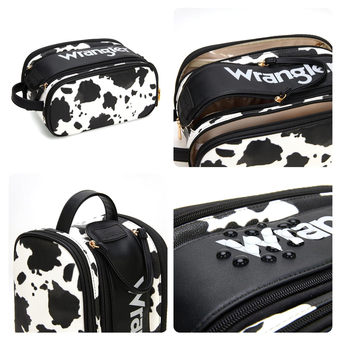 Montana West Wrangler attached top handle provides convenient carrying option.