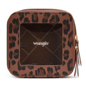 Montana West Wrangler clear makeup bag with crystal PVC for quick visibility.