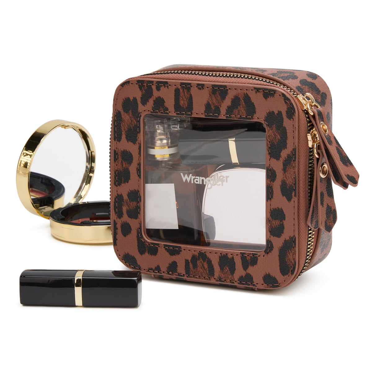 Industrial chic look of the Montana West Wrangler clear bag suits travel style.