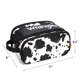 Montana West Wrangler cosmetic organizer features a double-zip main compartment.